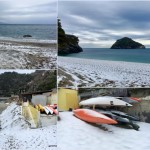 02 marzo 2018, neve a Bergeggi che ospita anche una sede di Winterkayak.