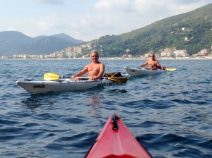 Roby a Bergeggi con Winterkayak