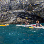 Alessandro a Bergeggi con Winterkayak