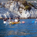 Luisa a Bergeggi con Winterkayak