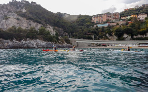 Bianca a Bergeggi con Winterkayak