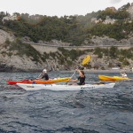 Alessandro a Bergeggi con Winterkayak