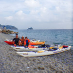 Daniela a Bergeggi con Winterkayak