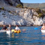 Luisa a Bergeggi con Winterkayak