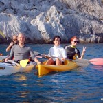 Luisa a Bergeggi con Winterkayak