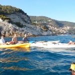 Dario a Bergeggi con Winterkayak