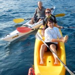 Luisa a Bergeggi con Winterkayak