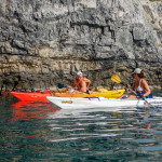 Daniela a Bergeggi con Winterkayak