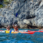 Simone a Bergeggi con Winterkayak