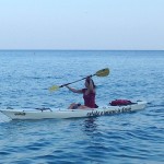 Barbara a Bergeggi con Winterkayak