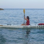 Barbara a Bergeggi con Winterkayak