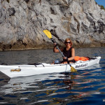 Cristiana a Bergeggi con Winterkayak