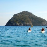 Cristiana a Bergeggi con Winterkayak