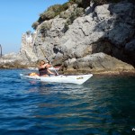 Cristiana a Bergeggi con Winterkayak