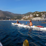 Cristiana a Bergeggi con Winterkayak