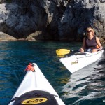 Cristiana a Bergeggi con Winterkayak