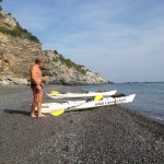 Roby a Bergeggi con Winterkayak