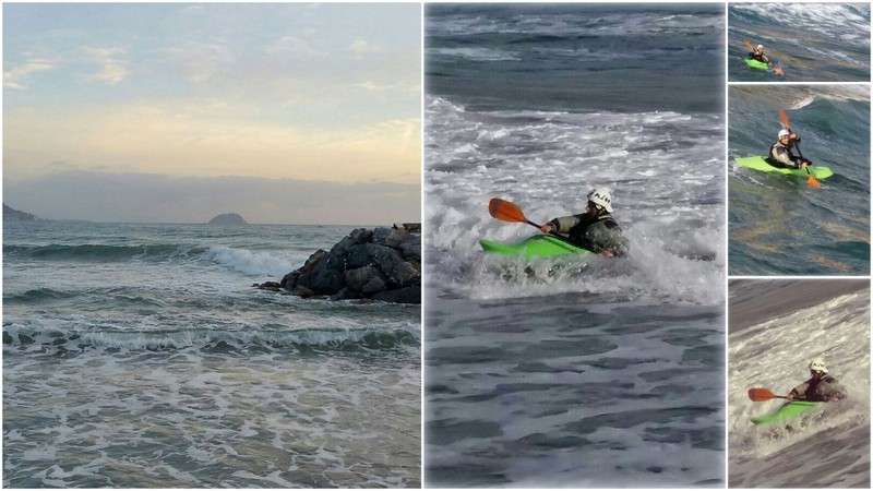 Laigueglia, surf in kayak