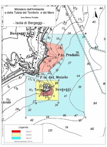 I confini dell'Area Marina Isola di Bergeggi