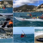 Uscite in kayak durante la mareggiata a Bergeggi nei giorni dal 01 al 05 marzo 2017