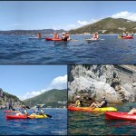 Excursion en canoë sur l’île de Bergeggi, Ligurie, pendant une croisière – Escursione in canoa all’Isola di Bergeggi del 16 giugno 2018.